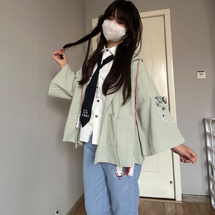 男女同款夏装质感褶皱棉麻薄外套古风元气刺绣流苏系带宽松防晒衣,女装/女士精品,短外套,淘宝优惠券,粉丝福利购,淘宝优惠卷