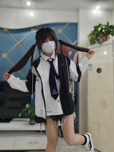 男女同款ins可爱个性拼色猫老鼠印花夏季薄外套耳朵连帽防晒衣