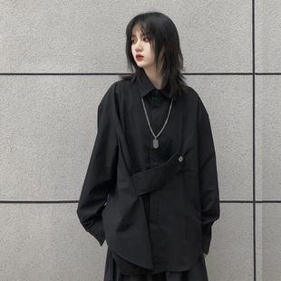 2021年山本风上衣长袖 衬衫 新款 女装 外穿百搭衬衣潮 设计感小众秋季