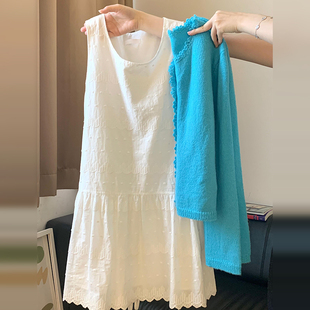 韩系无袖蕾丝背心连衣裙女春季2025年新款miu系穿搭配一整套短裙