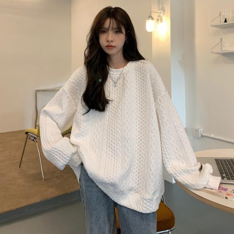 卫衣女2022新款春秋季加绒加厚小众oversize宽松韩版无帽外套上衣