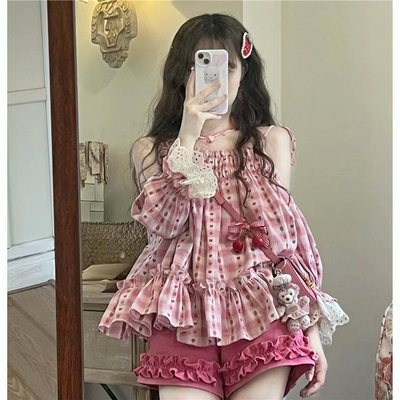 夏季甜美森系减龄吊带露
