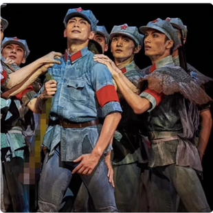 做旧八路军演出服装棉麻红军抗战军装新四军舞蹈衣服合唱男女套装