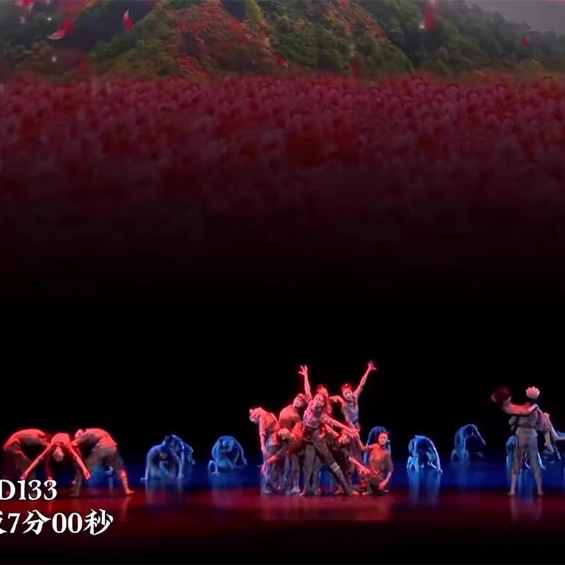 红色革命主题群舞她在丛中笑舞蹈服装军装做旧棉麻现货抗战舞台剧