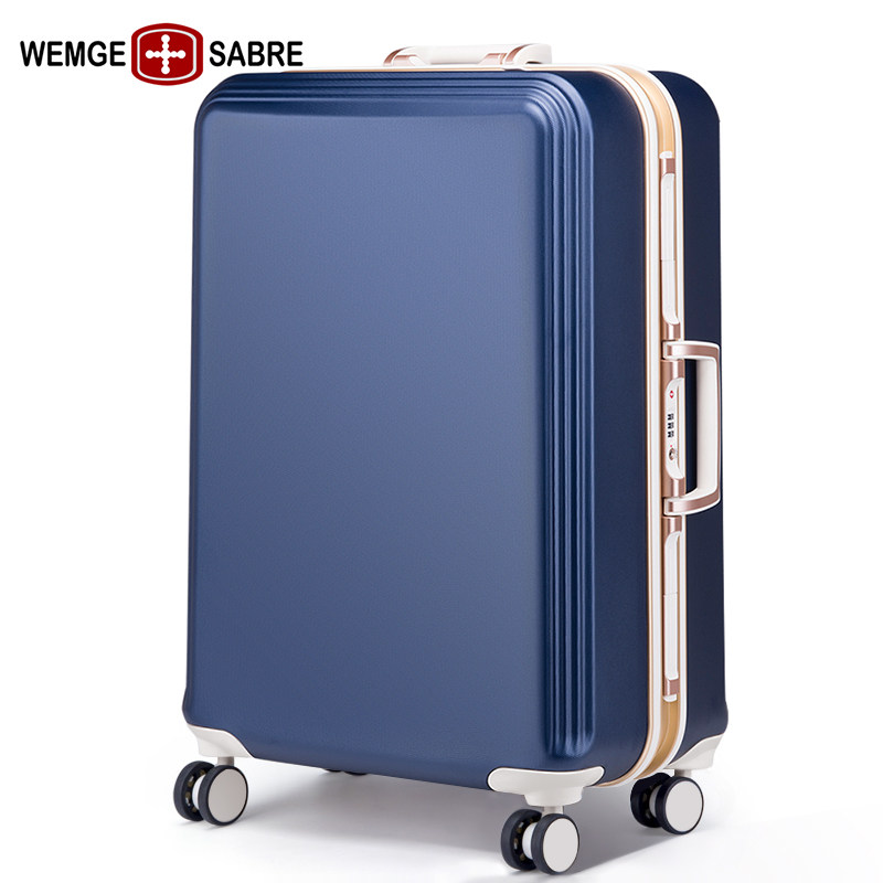 瑞士军刀铝框万向轮拉杆箱韩版22寸行李箱ins网红男女登机旅行箱