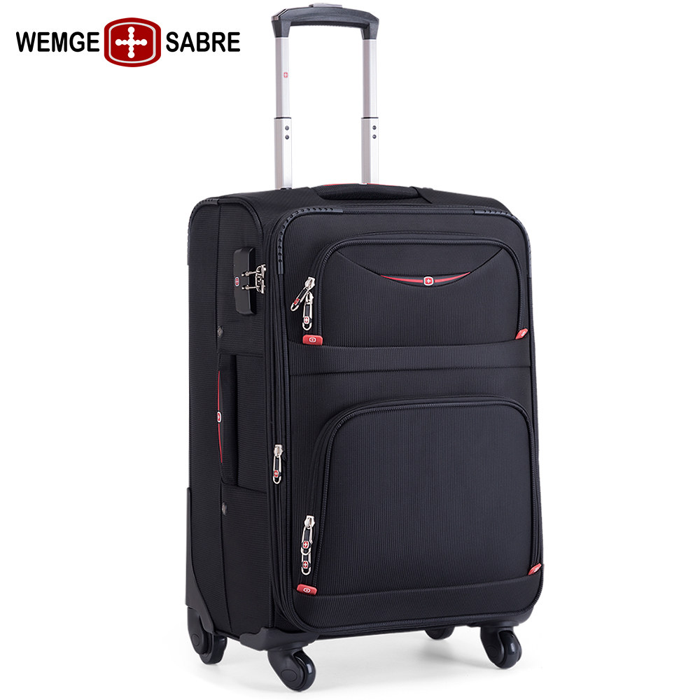 瑞士军刀商务行李箱男超大容量万向轮牛津布拉杆箱旅行登机密码箱