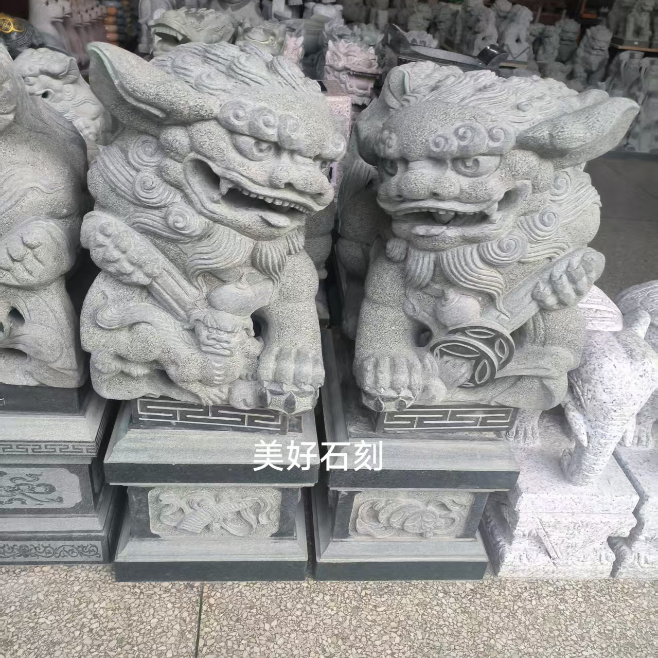 天然花岗岩雕刻南狮镇宅青石狮子