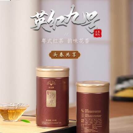 英九庄园共享英红九号100g头春英德红茶浓香型花香自饮送礼罐装