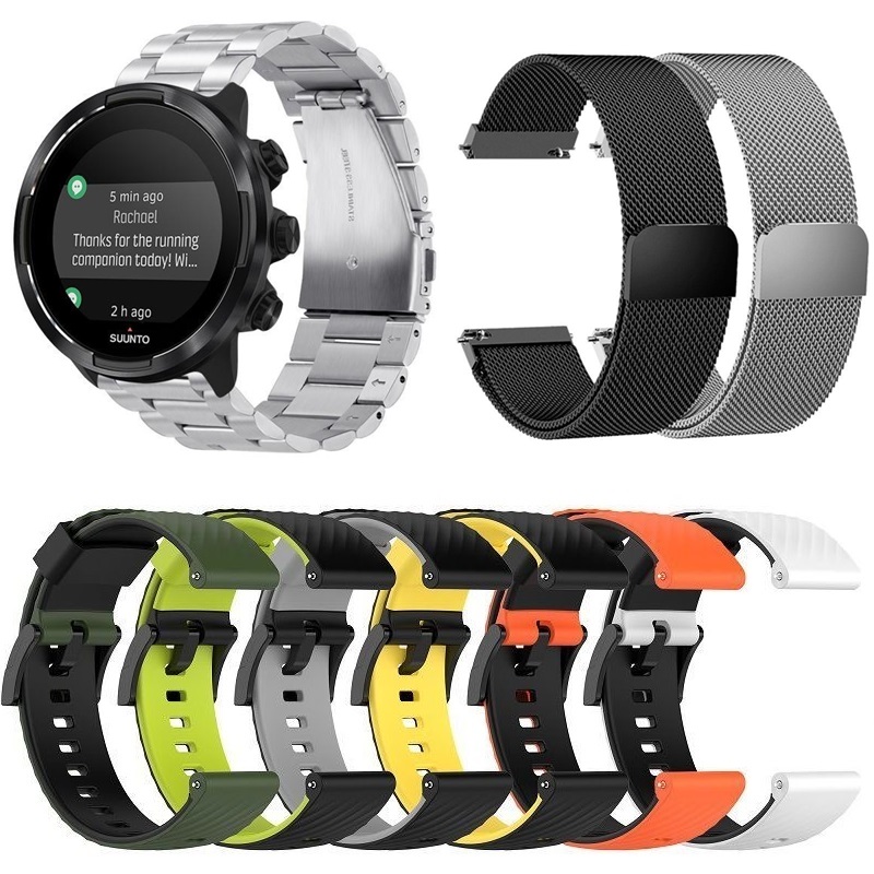 颂拓9SUUNTO松拓远征阿尔法斯巴达BARO运动硅胶表带24mm替换带