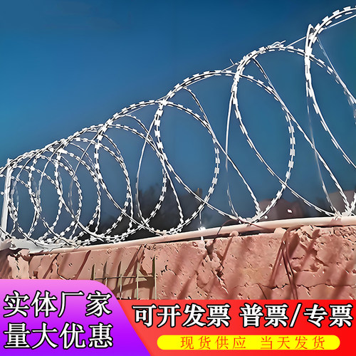 304不锈钢刀片刺绳蛇蝮式刺丝防贼尖刺带刺铁丝网防护网防盗刺网