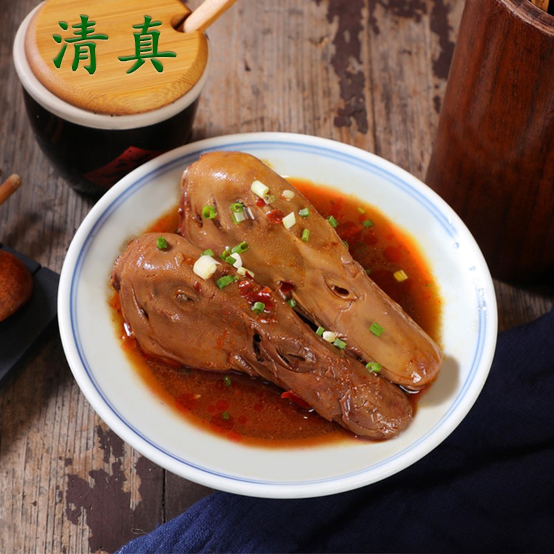 清真卤味麻辣鸭头真空熟食即食