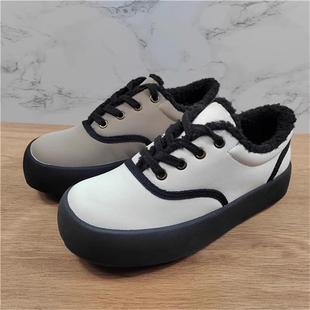 加绒软底网红板鞋 复古厚底加绒休闲鞋 舒适真皮勃肯鞋 品牌尾货女鞋