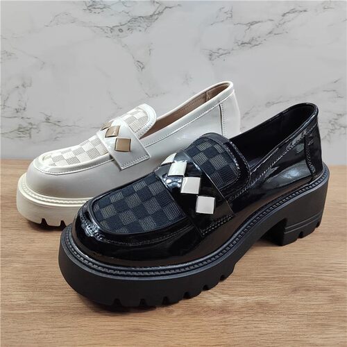 品牌断码真皮网纱乐福鞋女小皮鞋