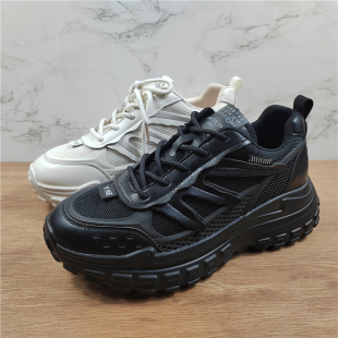 厚底百搭休闲运动鞋 品牌断码 春季 女ins潮2025新款 头层牛皮老爹鞋