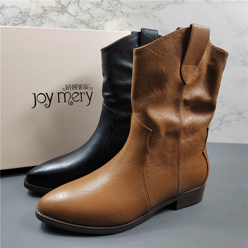 专柜正品V口小短靴女秋冬新款新款欧货复古平底短靴尖头骑士靴潮,女鞋,骑士靴,淘宝优惠券,粉丝福利购,淘宝优惠卷