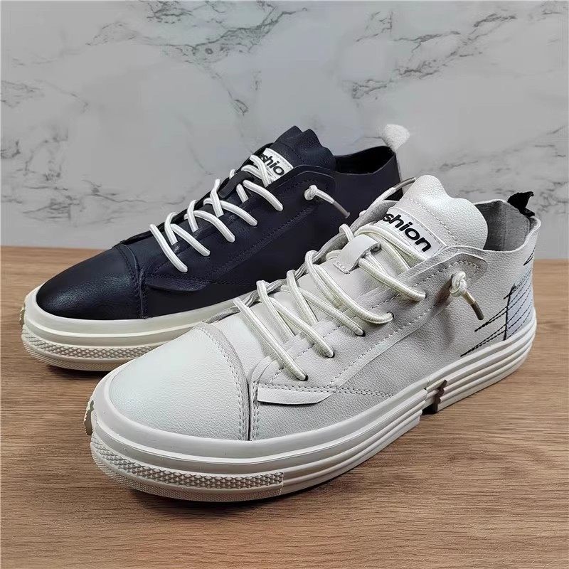 潮牌男鞋头层牛皮小白鞋休闲板鞋