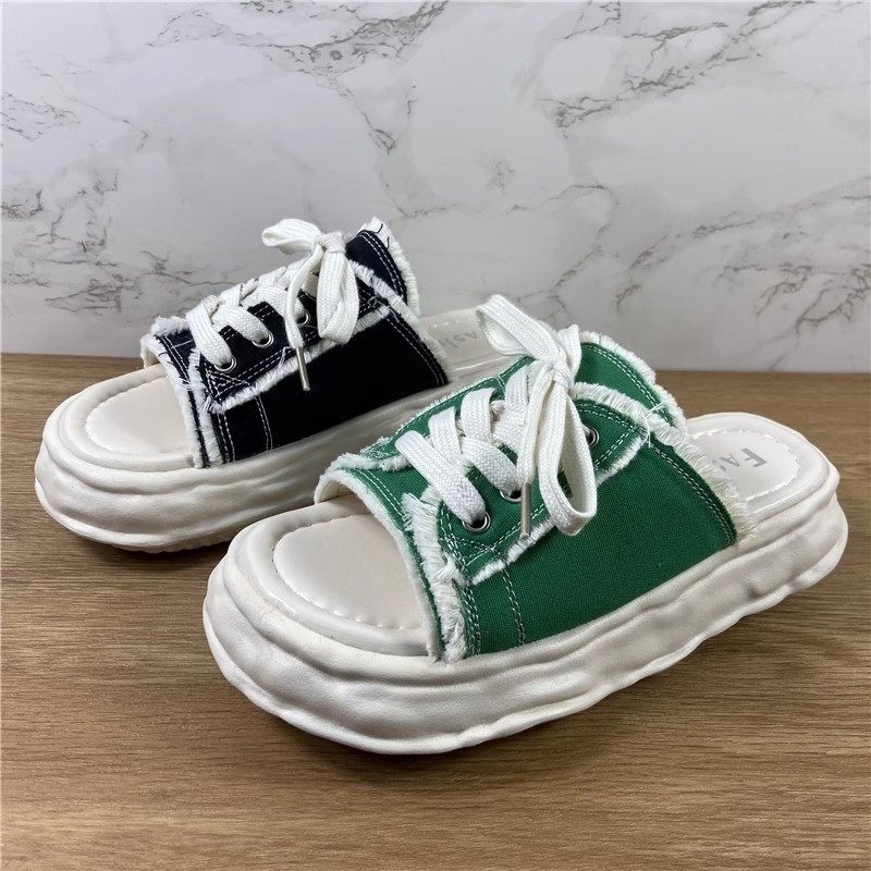 品牌撤柜断码休闲系带拖鞋女2025年夏季新款外穿百搭厚底一字拖潮,女鞋,一字拖,淘宝优惠券,粉丝福利购,淘宝优惠卷