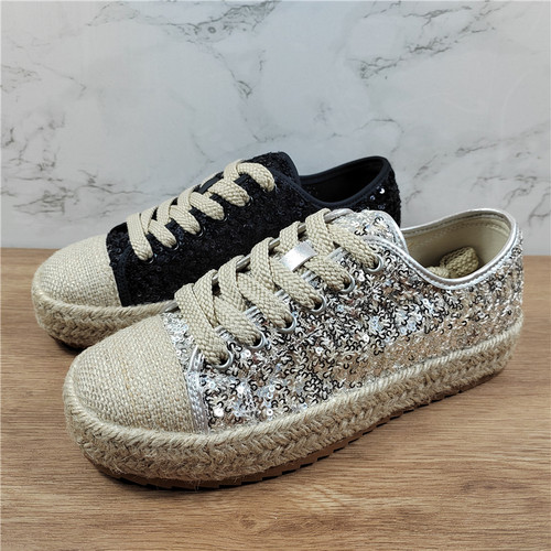 渔夫鞋平底亮片休闲板鞋