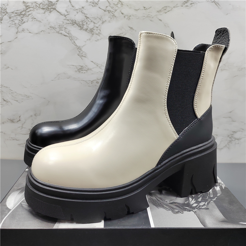 专柜正品头层牛皮厚底显瘦马丁靴