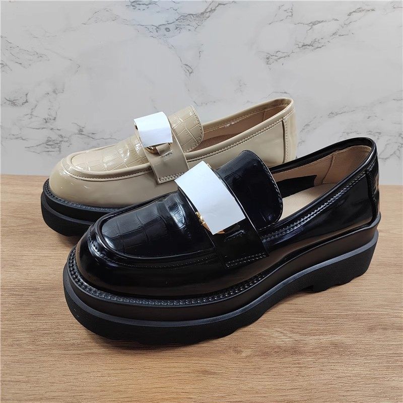 品牌撤柜断码真皮乐福鞋女2025年新款厚底百搭英伦风小皮鞋单鞋子,女鞋,乐福鞋（豆豆鞋）,淘宝优惠券,粉丝福利购,淘宝优惠卷