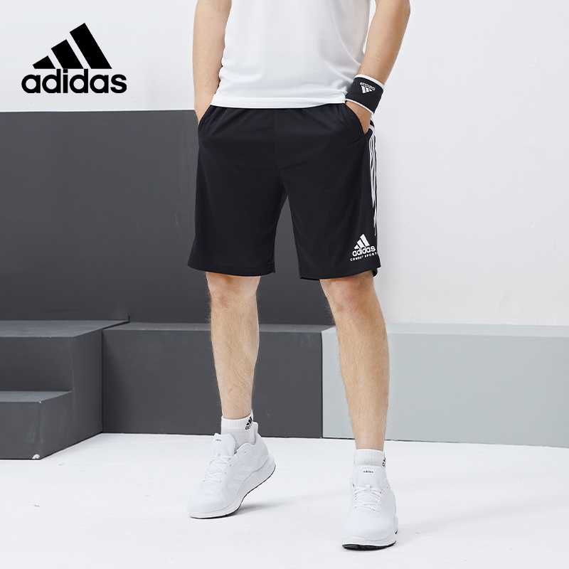 Adidas阿迪达斯短裤男潮正品夏季新款运动宽松休闲三道杠五分裤子