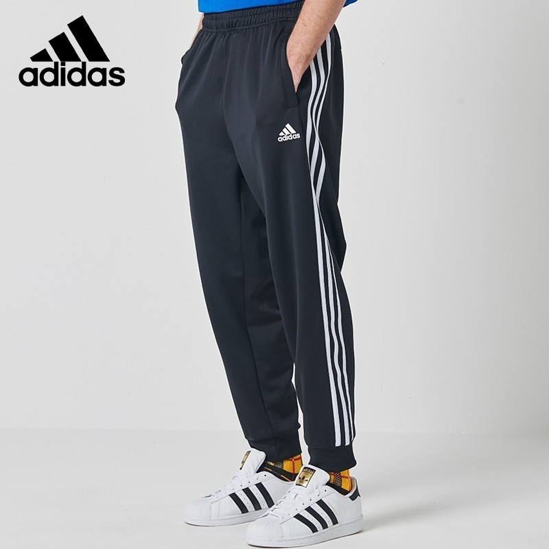 Adidas阿迪达斯运动裤男士正品秋季休闲跑步健身长裤条纹束脚裤子