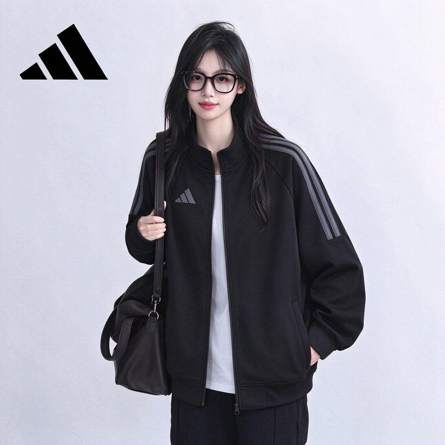 Adidas阿迪达斯休闲外套女款运动夹克衫男秋季学院风韩版官方正品