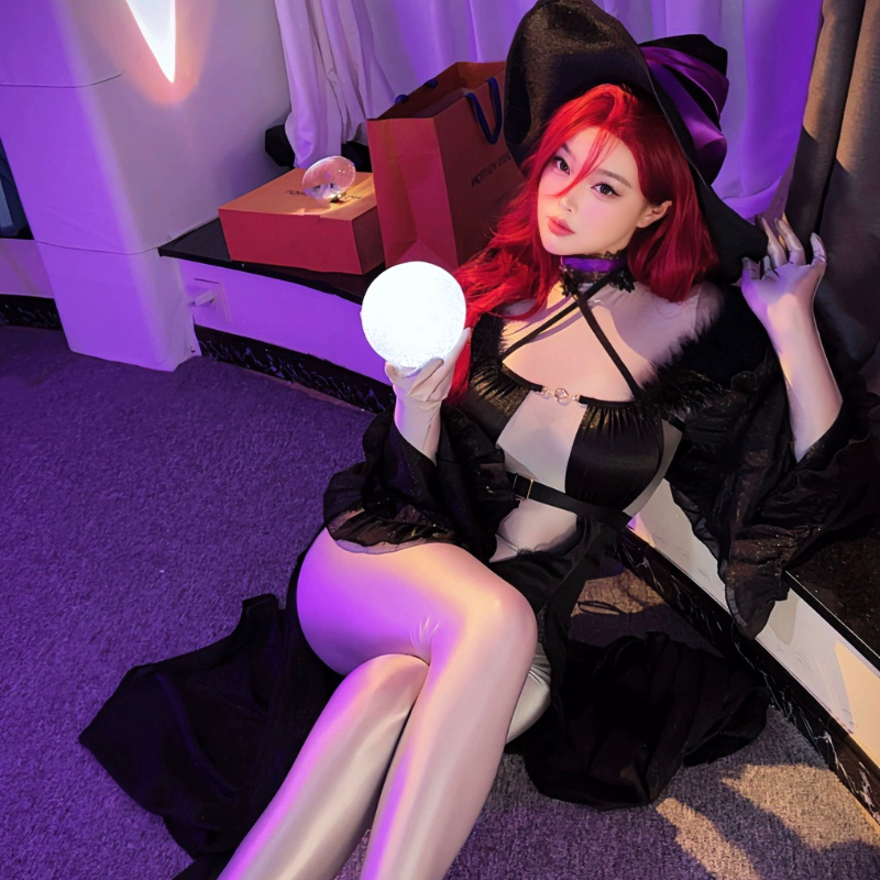 火华x如墨 蔚蓝档案同人调月莉音cos服性感万圣节私房魔女装 现货