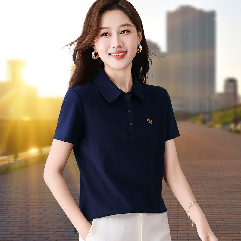 【官方品牌】休闲短袖T恤女士2026夏季新款刺绣时尚潮流短袖体恤