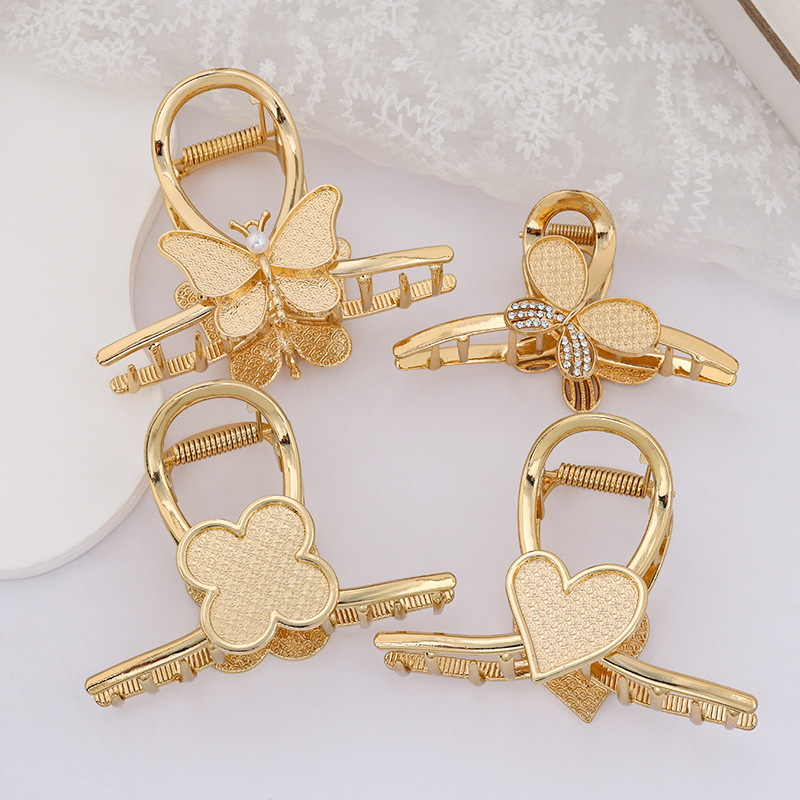 手工diy抓夹底托配件蝴蝶结爱心鲨鱼夹空托新中式复古配旗袍汉服