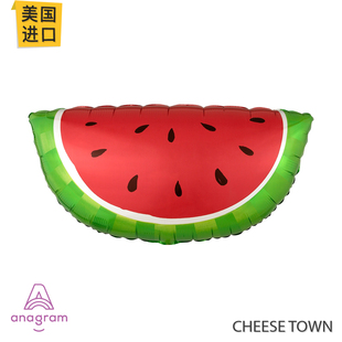 美国进口A牌Anagram红瓤西瓜铝膜气球夏天水果水瓜Watermelon装饰