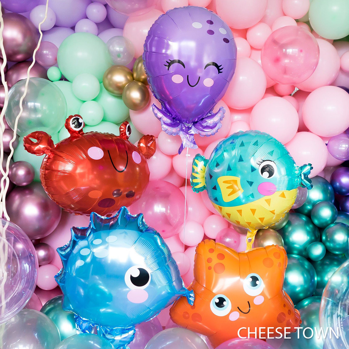 儿童生日海洋动物幼儿园铝膜Q版海马螃蟹八爪鱼海星派对装饰气球,节庆用品/礼品,气球,淘宝优惠券,粉丝福利购,淘宝优惠卷