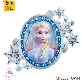 美国进口A牌Anagram冰雪奇缘2 双面公主铝膜气球 新款正版授权