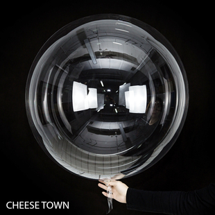 透明弹力波波球 拉伸啵啵球持久球透亮反光泽正圆生日婚庆球中球