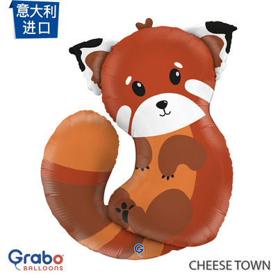 意大利进口红熊猫铝膜气球Grabo卡通小熊猫RedPanda生日装饰卡通