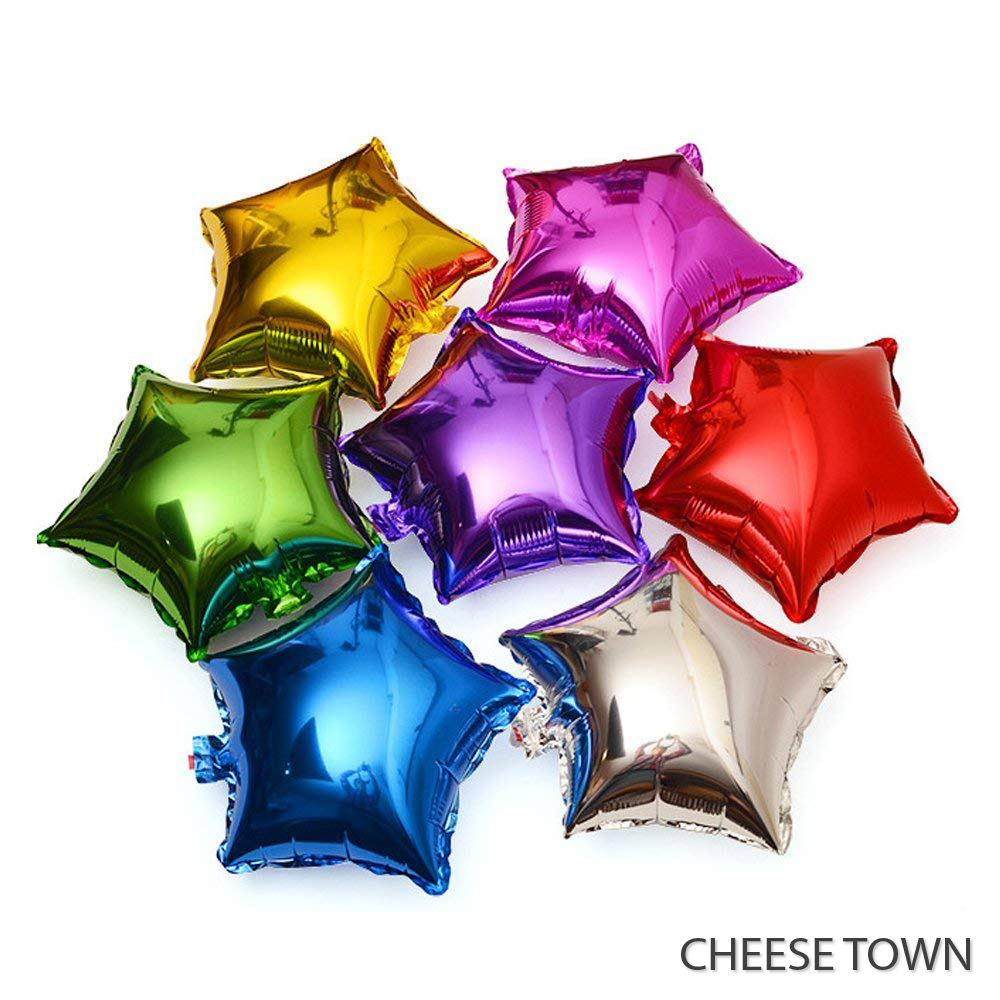 10寸五角星铝膜气球 星星铝箔装饰生日百天派对婚礼婚房布置橱窗