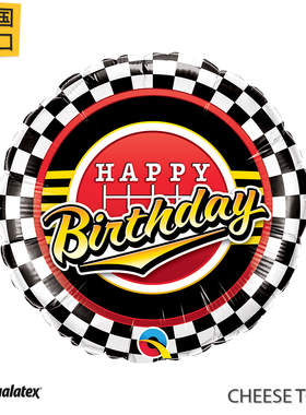 美国进口先锋Qualatex赛车旗18寸铝膜气球 比赛汽车总动员生日