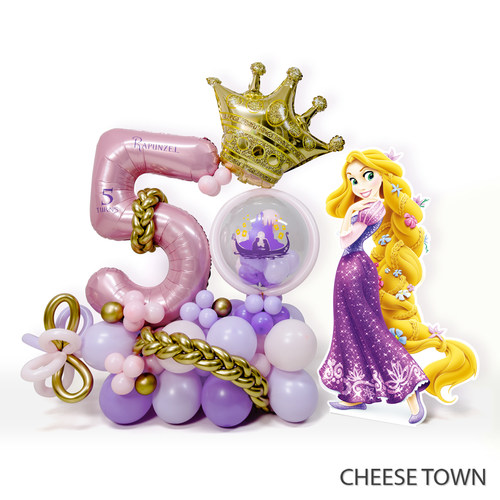 长发公主数字铝膜气球立柱定制