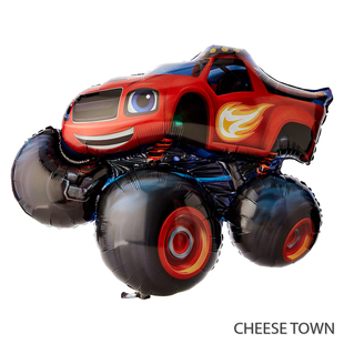 国产32寸烈焰大脚车铝膜气球 越野车闪电汽车Blaze四驱车场地赛车