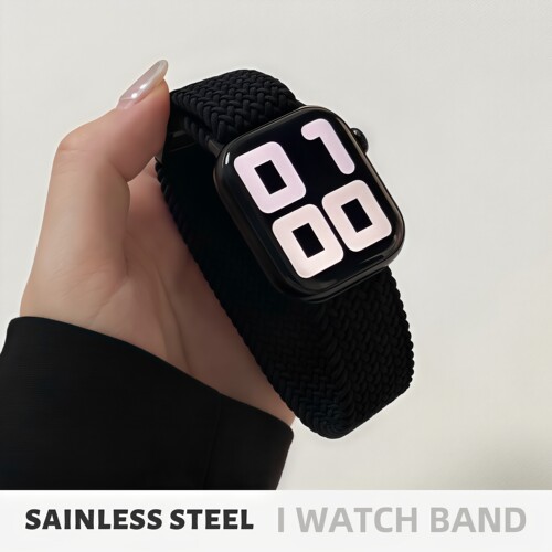 适用iwatch尼龙编织磁吸表带