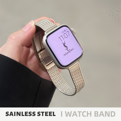 适用iwatch金属麦穗小蛮腰手表带