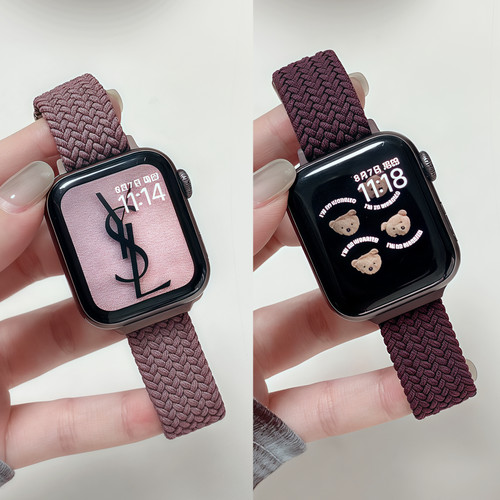 适用iwatch尼龙编织小蛮腰表带女