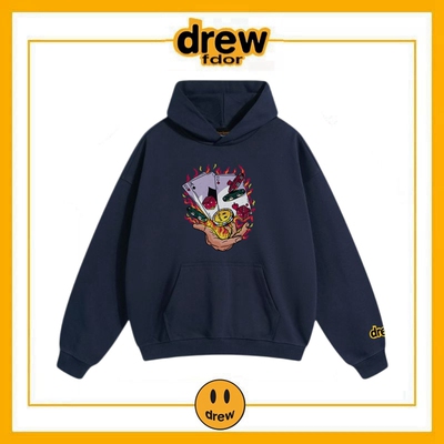 drew火焰筹码笑脸连帽卫衣