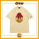 Drew笑脸趣味欧美潮牌高街贾斯汀比伯夏季 纯棉宽松情侣短袖 T恤男