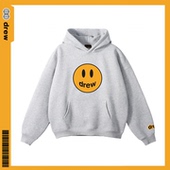 Drew笑脸潮牌欧美高街贾斯汀比伯宽松情侣帽衫 加绒连帽卫衣男外套