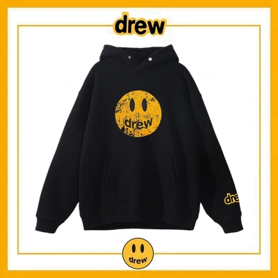 Drew做旧笑脸无绳连帽卫衣