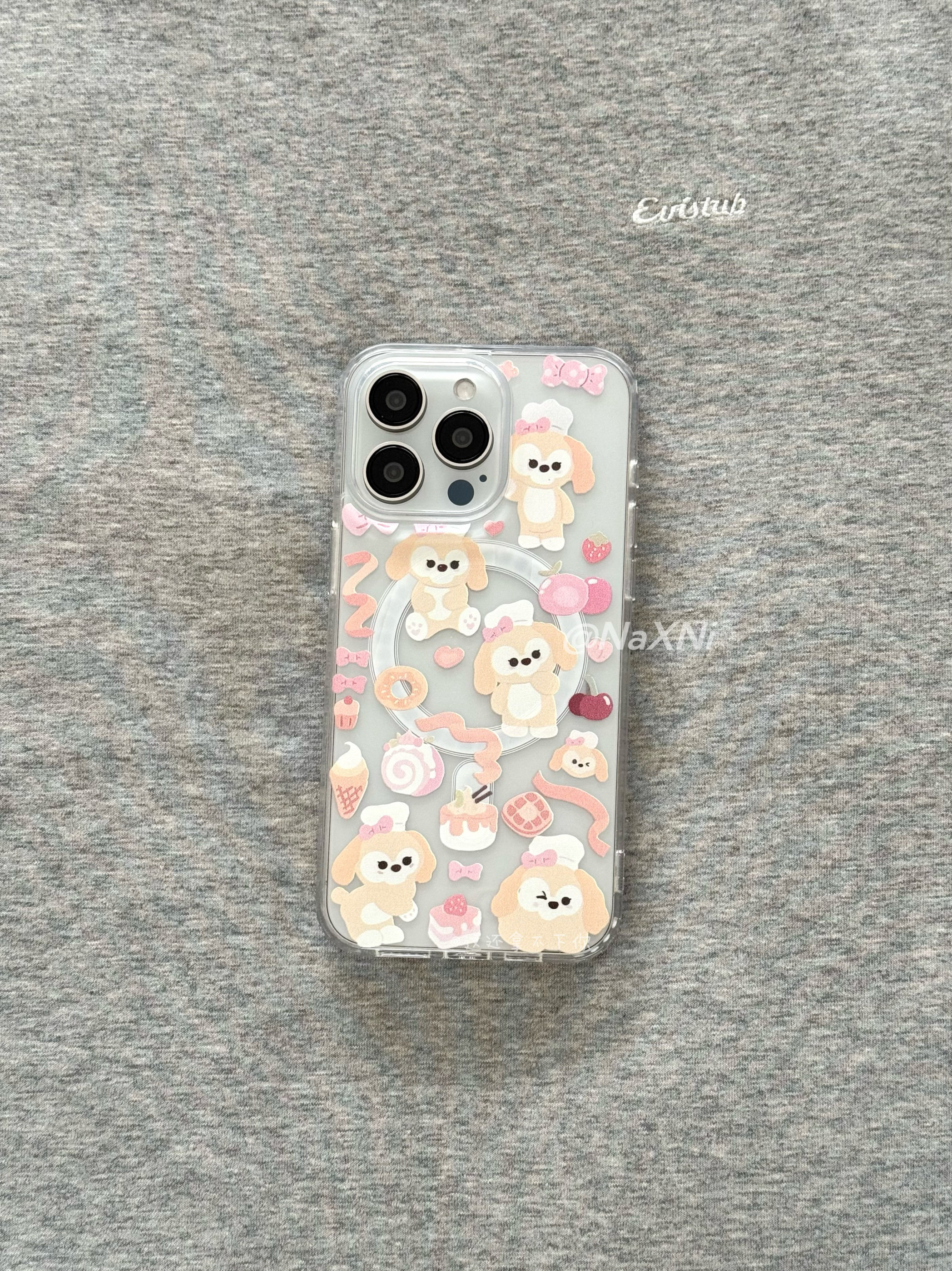 卡通可爱甜品食物小蜜蜂饼饼适用于iphone17ProMax手机壳新款16苹果14pro大孔全包磁吸13透明磨砂11硅胶软壳