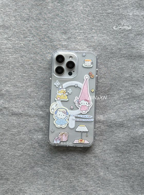 ins风蛋糕天使凯蒂猫适用于iphone17ProMax手机壳新款苹果15pro可爱kitty大孔全包保护套16透明磨砂硅胶软壳