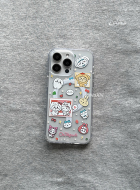 ins风吉伊卡适用于iphone17ProMax手机壳新款苹果15pro可爱大孔全包保护套16透明磁吸卡通chiik硅胶软壳