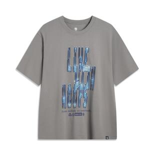 AHSV395 文化衫 李宁正品 反伍BADFIVE男子圆领套头舒适百搭印花短袖